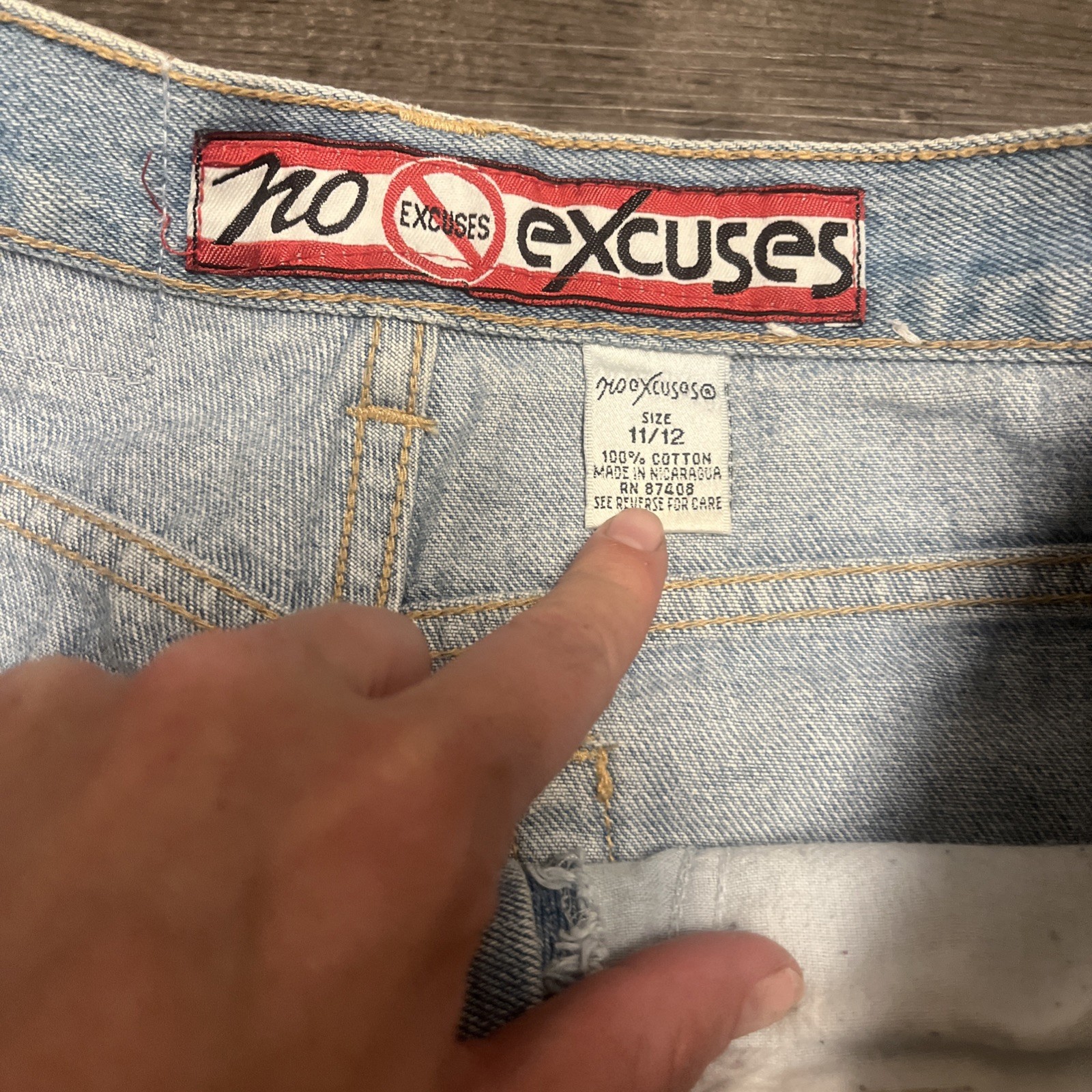Vintage No Excuses Jeans Juniors Size 11/12 Light Wash High Rise