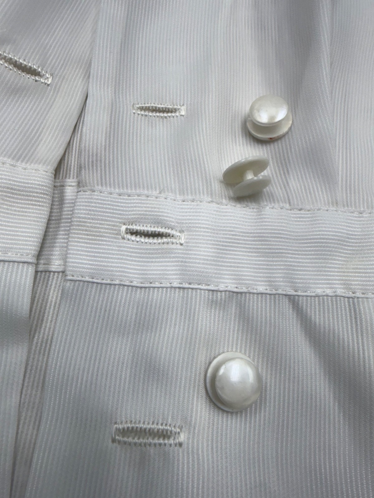Vtg 50s 60s Nurse Waitress Removable Buttons Uniform Dress Small? White Dacron