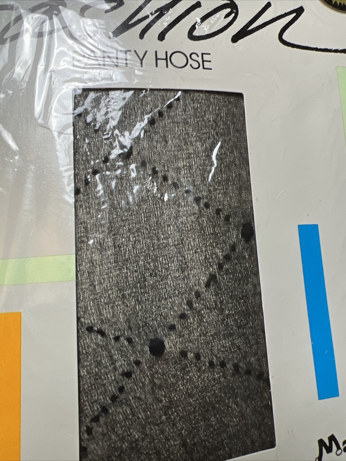 Fashion pantyhose Textured-Diamond Dots Queen Size Vintage Sealed USA Fun Style