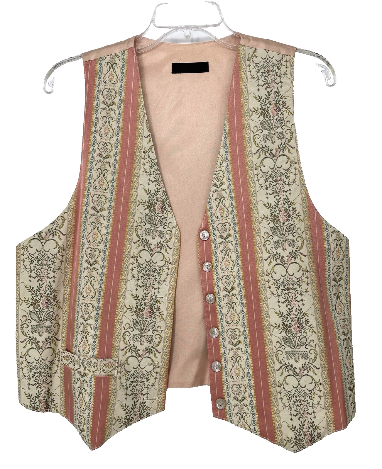 Vintage 1970s Hippie Edwardian Baroque Tapestry Vest Top Gillet Waistcoat Large