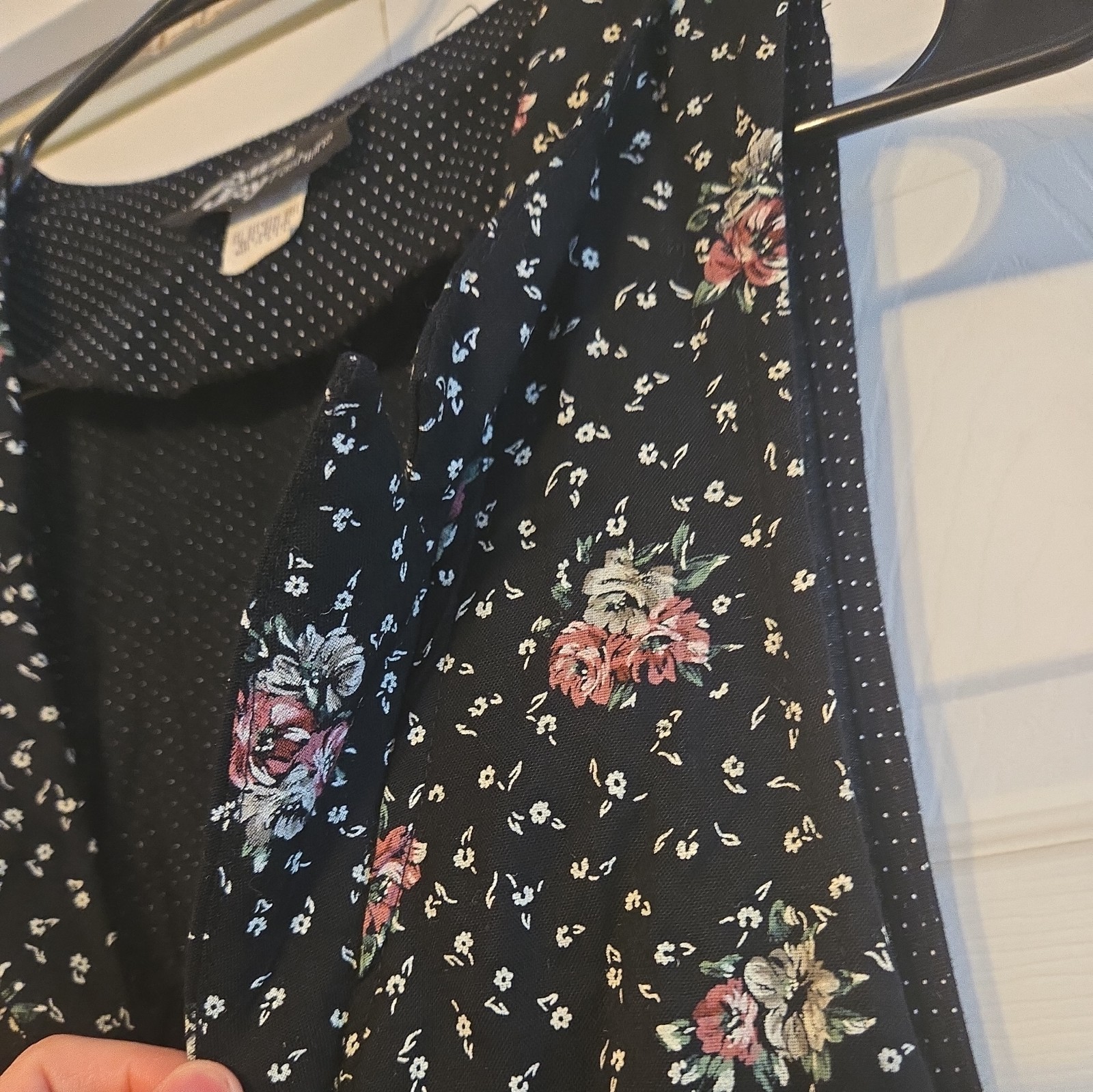 Vtg Dawn Joy Fashions Dress Boho Cottagore Floral Sleeveless Maxi Buttons collar