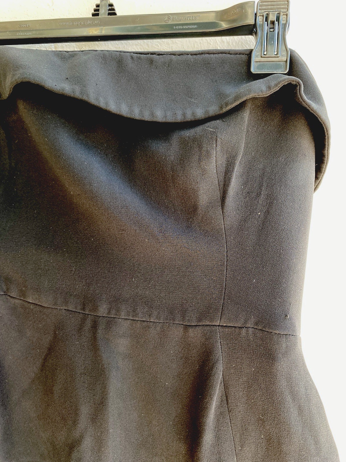 Vintage Georgio Armani 44 Strapless Dress Boned Black Sexy Mini