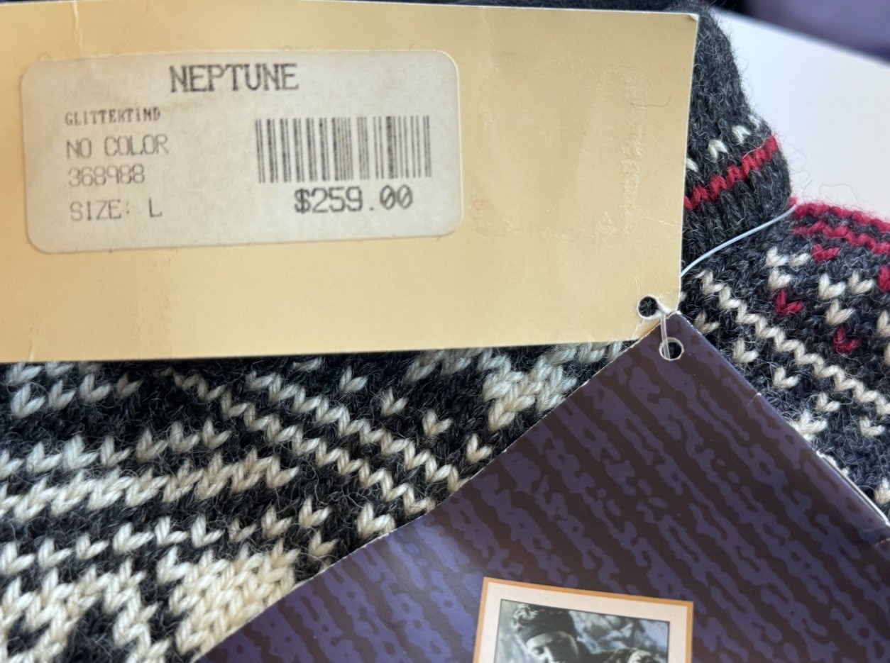 Dale of Norway Wool Zip Black Beige Snowflake Red Winter Trim Sweater Jacket L