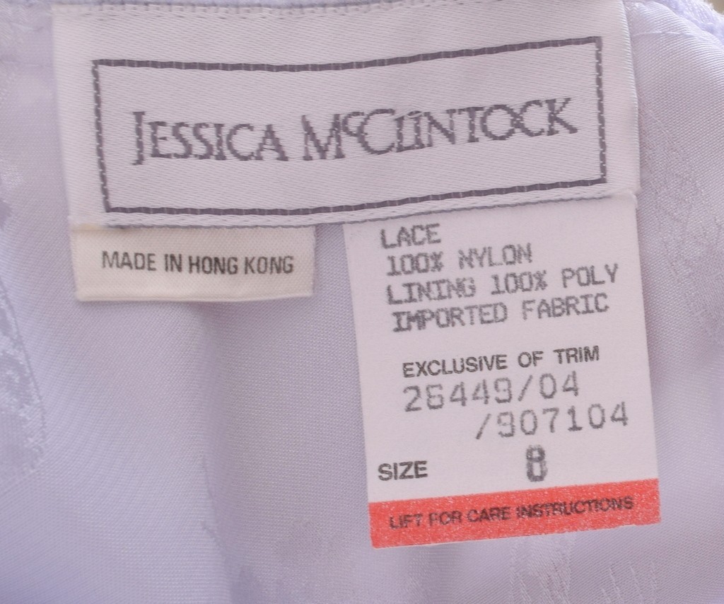 Vintage Jessica McClintock Midi dropped waist Pale Blue dress high Lace Neck 8