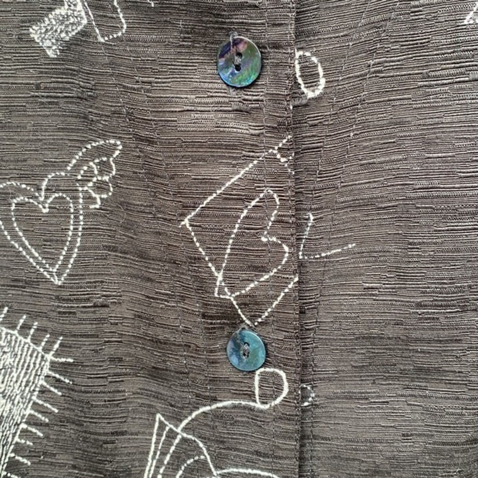 Vintage Chico’s Design Silk Linen Doodle Artsy Dress