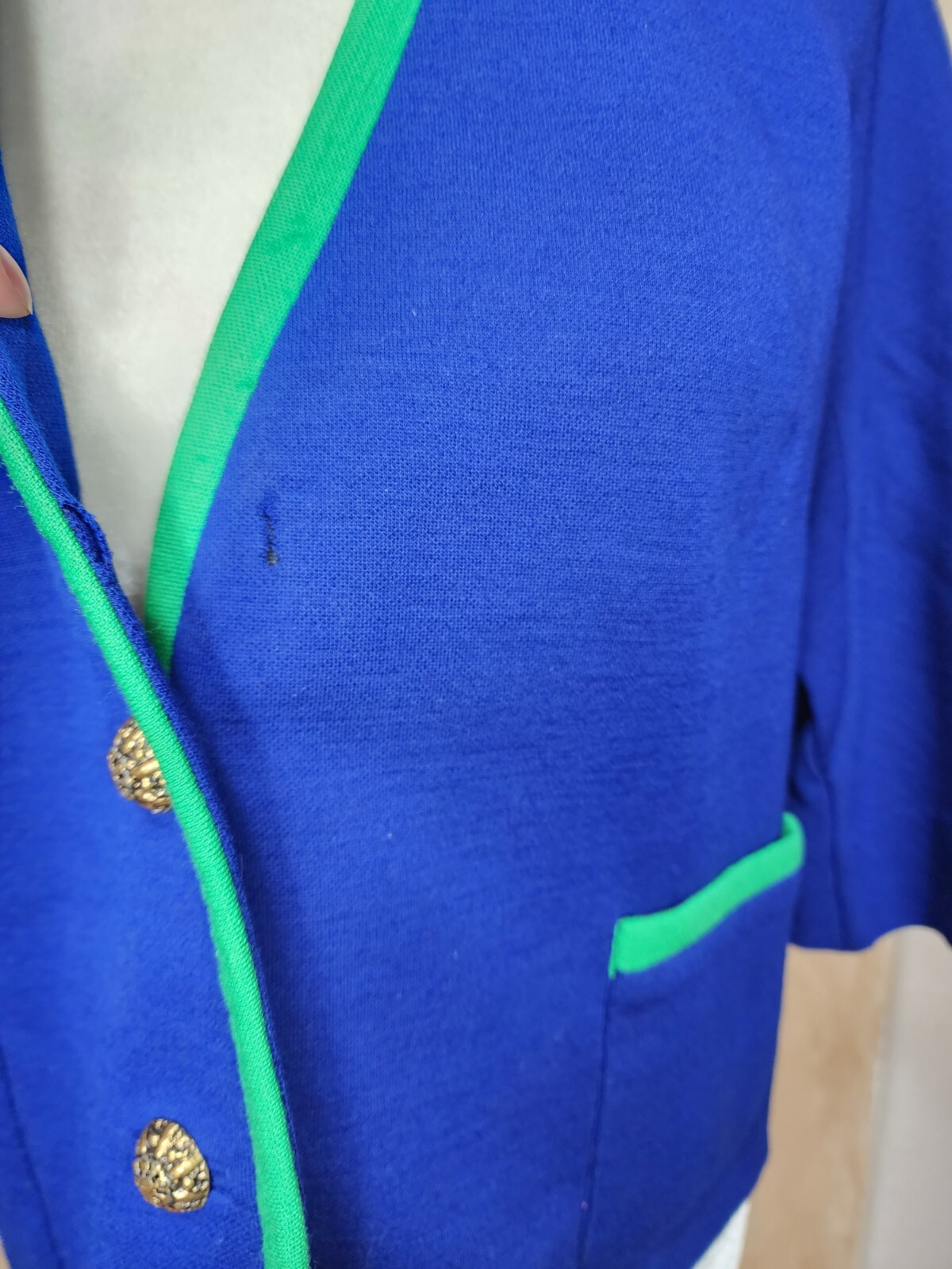 Vintage 1950s Handmacher Double Knit Button Up Sweater Size L