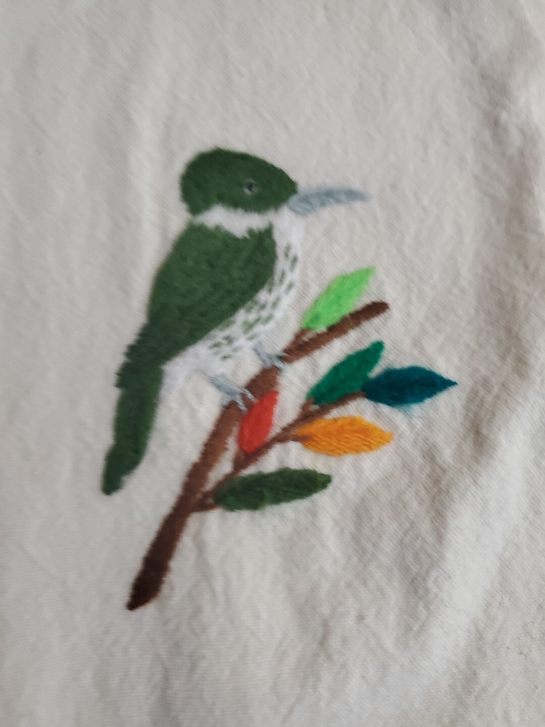 Vtg Handmade Vest Bird Embroidered Applique Womens Sz XL Cottagecore Art