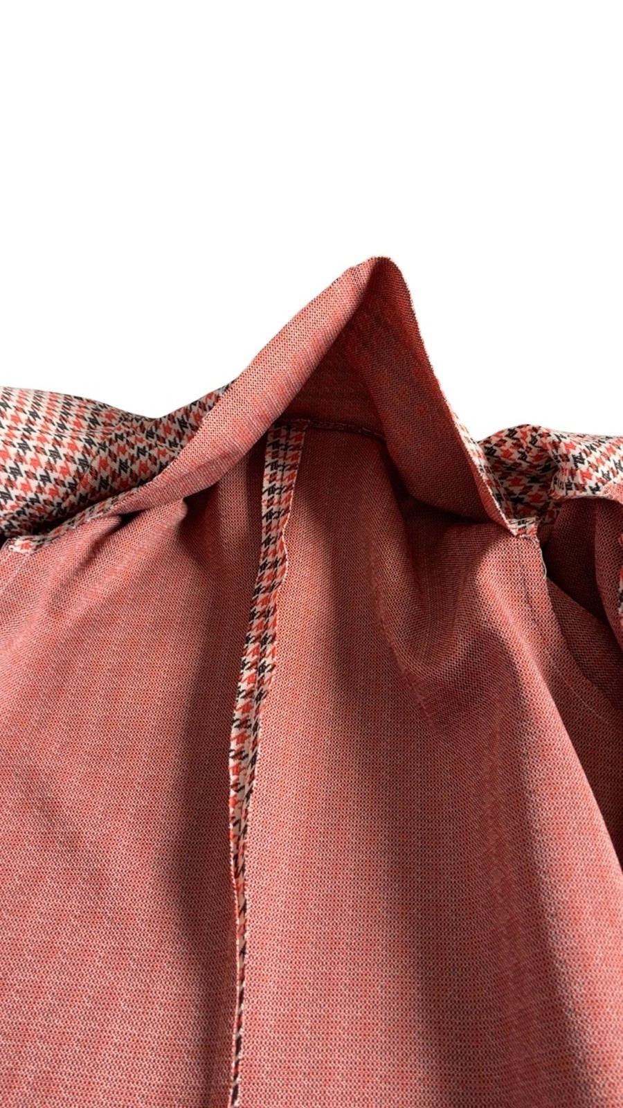 Vintage Ina Carol 70s Houndstooth Single Breasted Dagger Collar Blazer Jacket