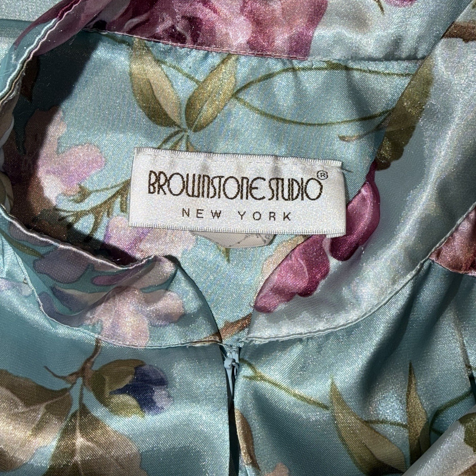 Vtg Brownstone Studio Cottagecore Floral Kimono Robe L Loungewear Mrs Roper USA
