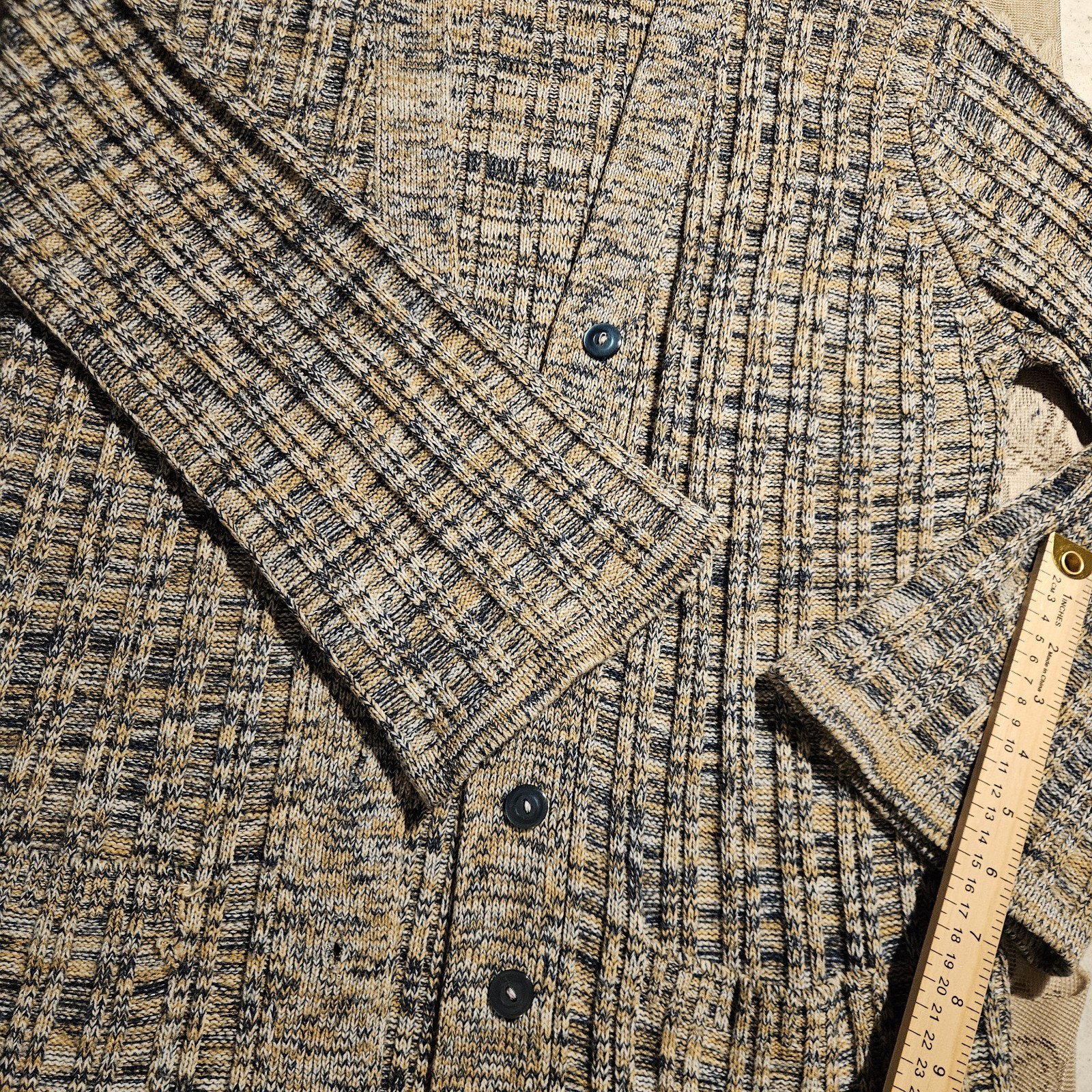 Vtg 70s Fisherman Knit Cardigan OSFM Eclectic Grandpa Grannycore Grunge Retro