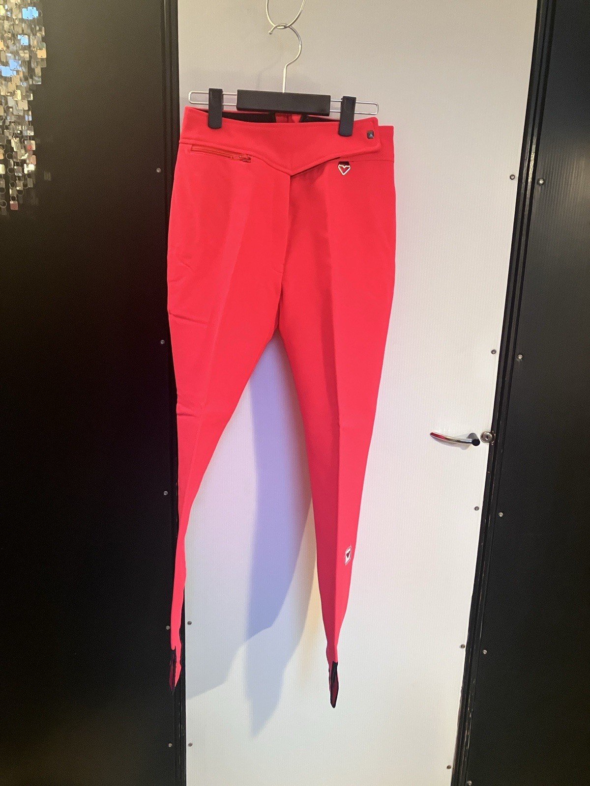 Vintage Fluorescent Red In the Boot Ski pants Stretch Obermeyer XS