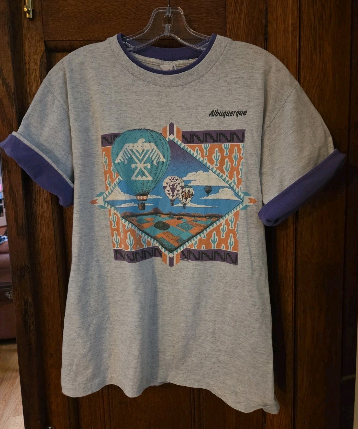 Vintage 80s T Shirt Albuquerque New Mexico Medium Balloon Festival Aztec USA SS