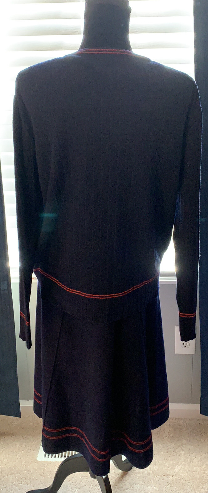 Women’s Blue & Red Sweater And Sweater Skirt