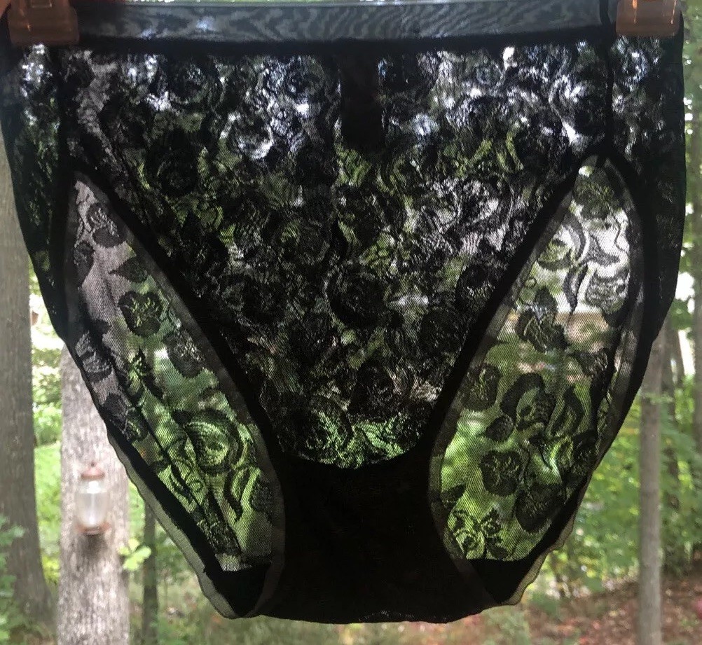 Wacoal Brief Panty 871101 Awareness High Cut Sheer Floral Stretch Lace Black S 5