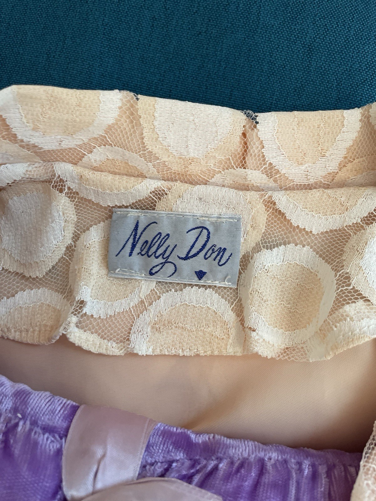 Nelly Don Peachy Cream Circle Lace Coat Dress 1960s Palm Beach Size 10 Mod Party