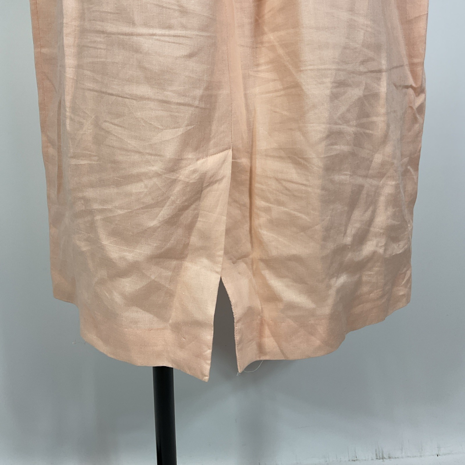 Vintage 80s DAVINCi Pink Suit Puffy Sleeve Suit Jacket Skirt 16X Beaded Linen