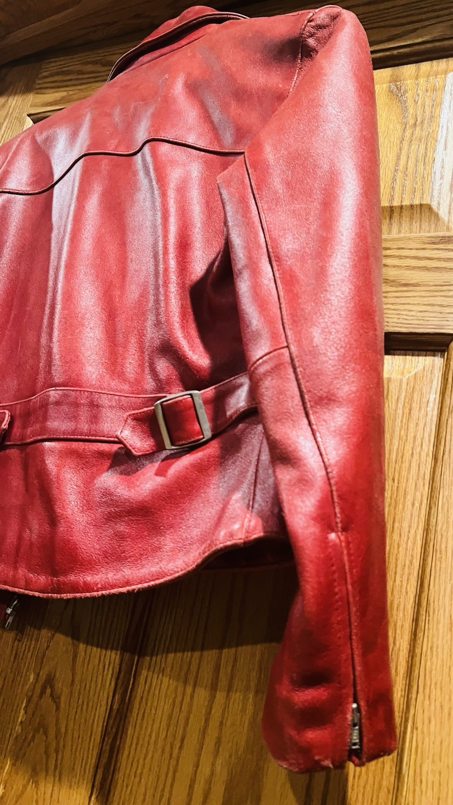 Vintage GAP Red Heavy Genuine Leather Jacket Womens M Special Edition Y2K