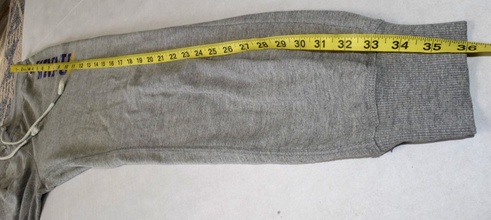 Vintage Sweatpants Champion Size S Y2K Gray WNMU Print Left leg Mustangs Patch