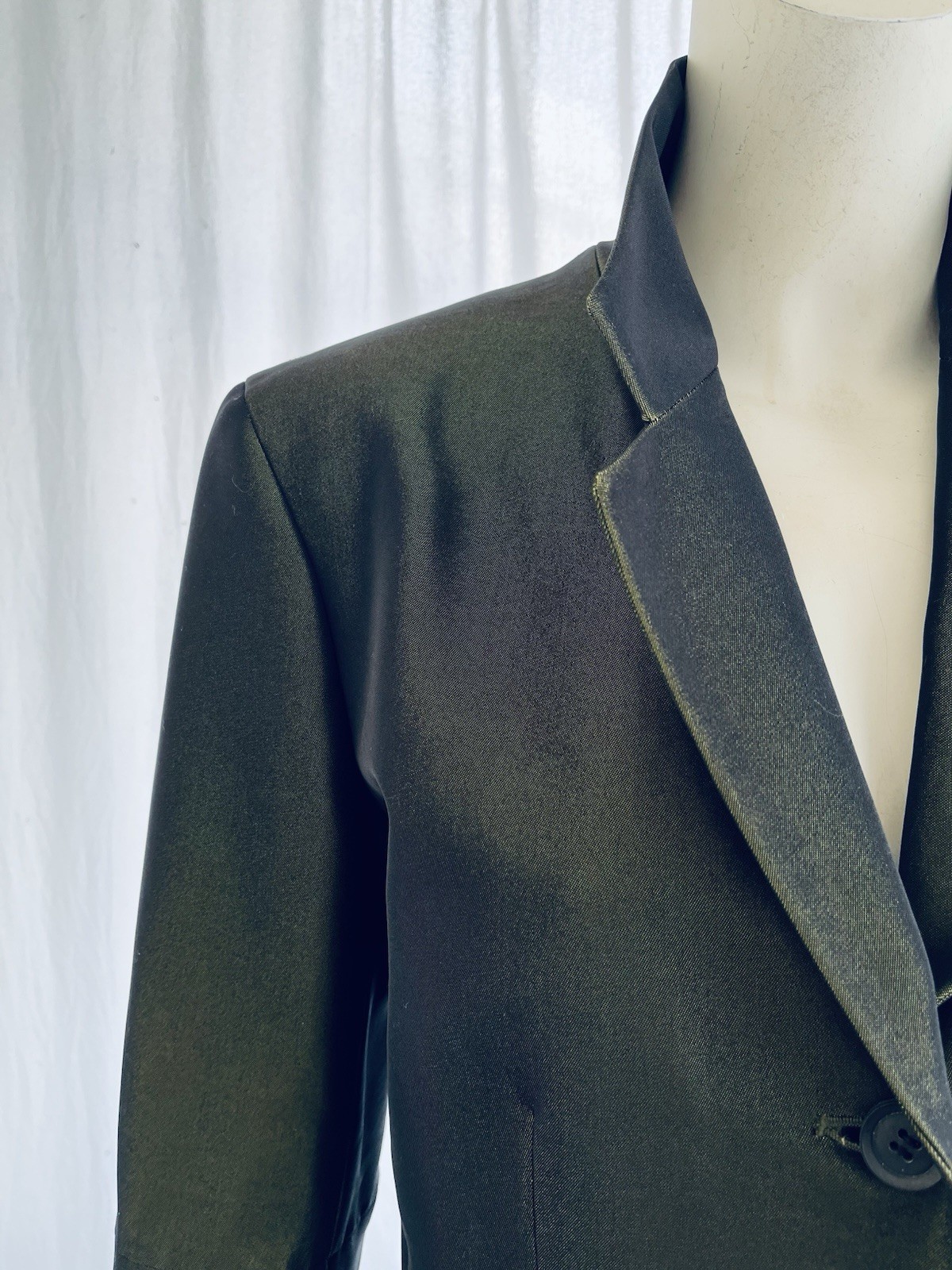 Issey Miyake Vintage 1990s White Label Iridescent Deep Green Jacket