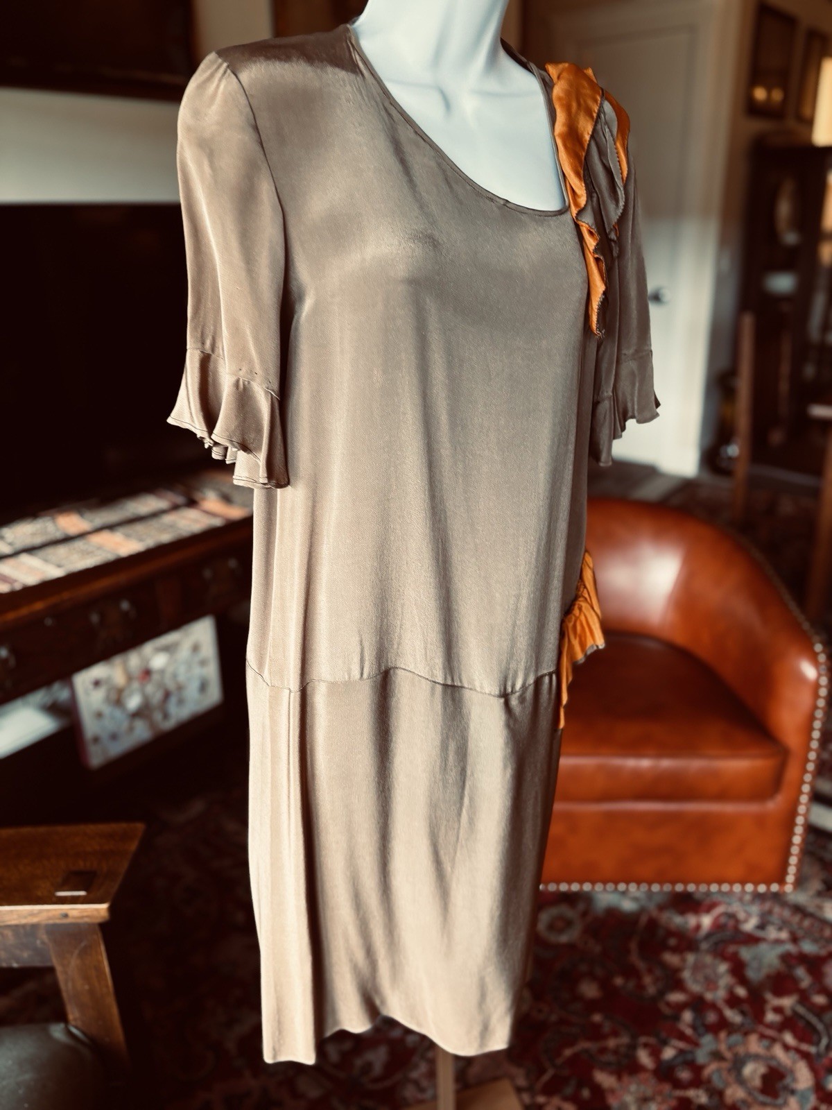 Antique Late 1920’s Early 1930s Vintage Drop Waist Dr