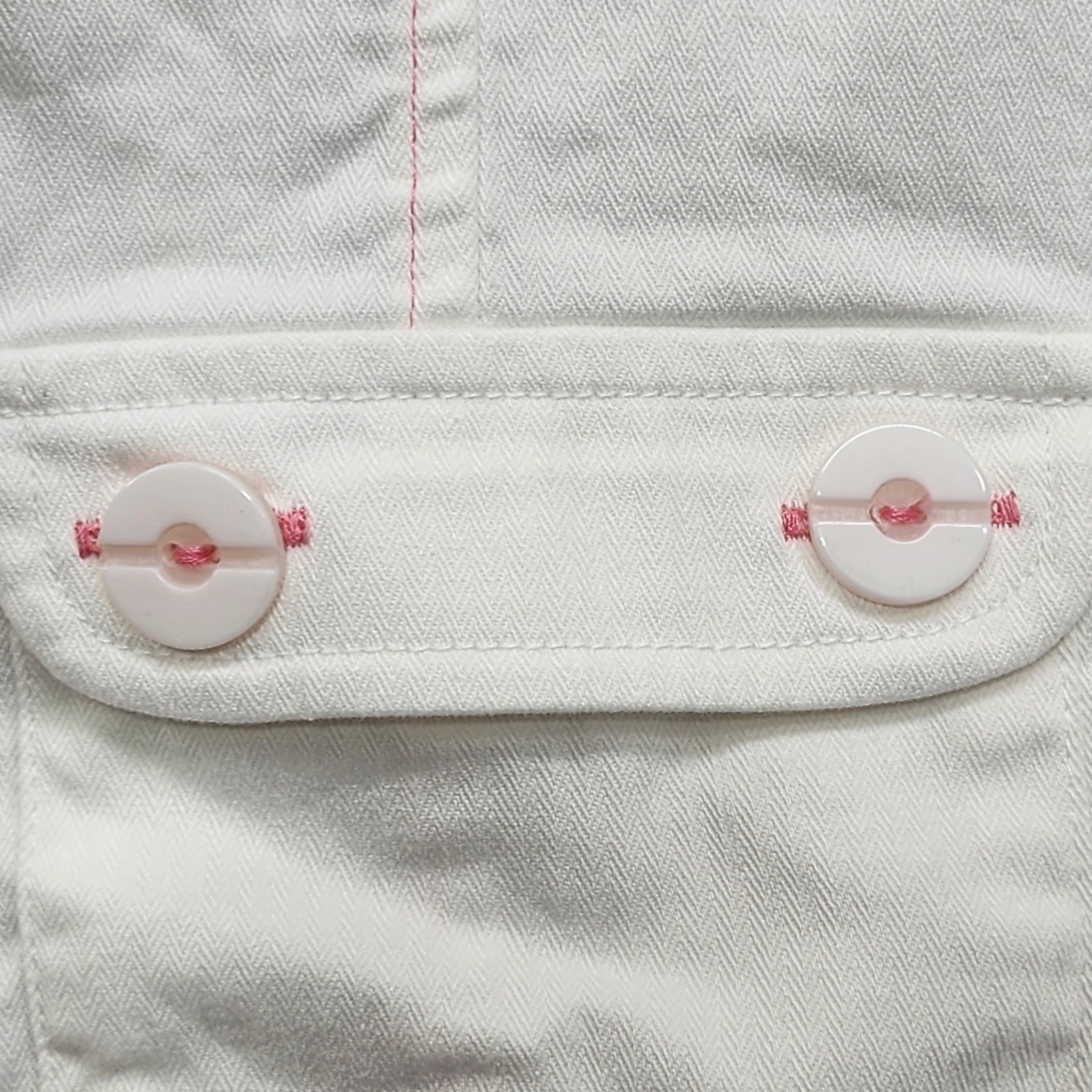 Vintage Christopher & Banks Vest Womens L White Pink Sleeveless Button Up Preppy