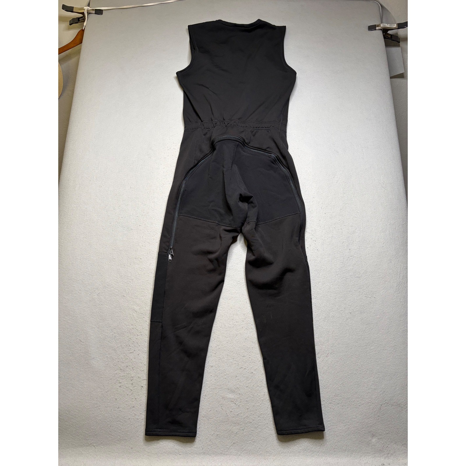 Mountain Hardwear Fleece Bib Overalls Women L Black Vintage 90s Made in USA Vest