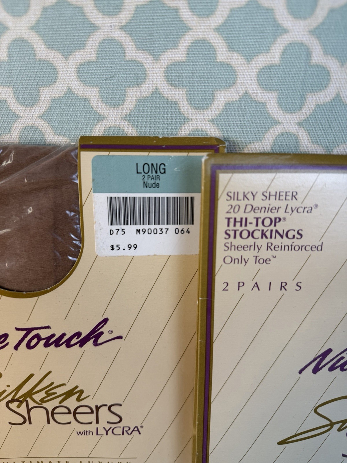 2 – 2 Pk Nice Touch Silken Sheers Pantyhose Long Silky Sheer 20 Denier Lycra VTG