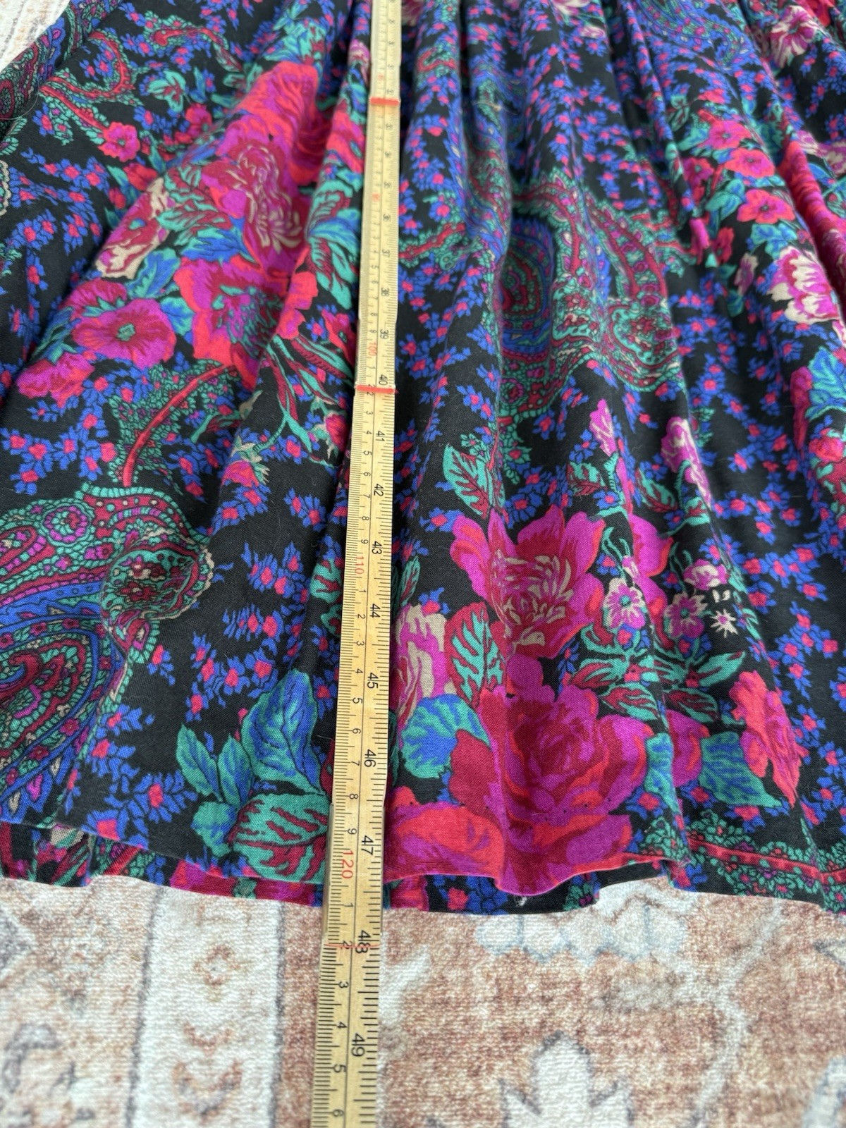 Expo VTG 80’s 90’s Botanical Floral Navy Blue Pink Women’s Dress Size 4