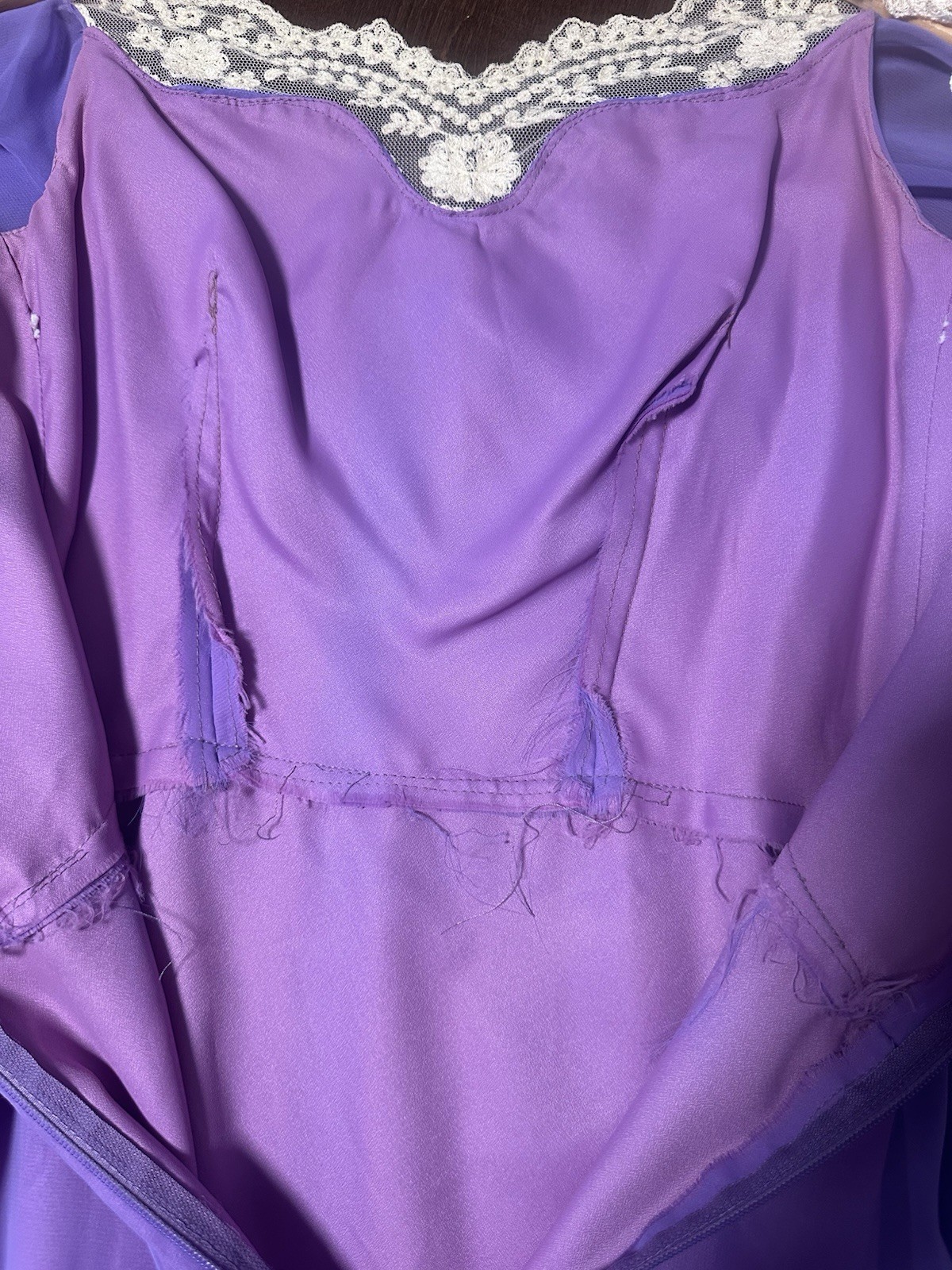 Vintage 1970s 1980s Women’s Lilac Purple Long Formal Dress Gown Size S A Line