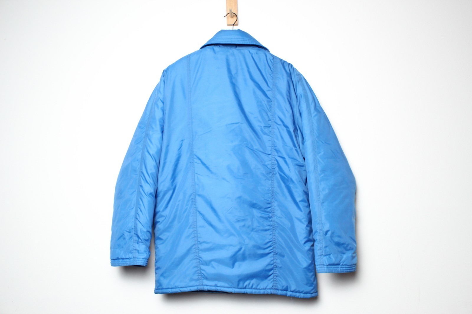 Vintage 1990s Haband For Her True Blue Puffer Chore Coat with Metal Snaps – 12