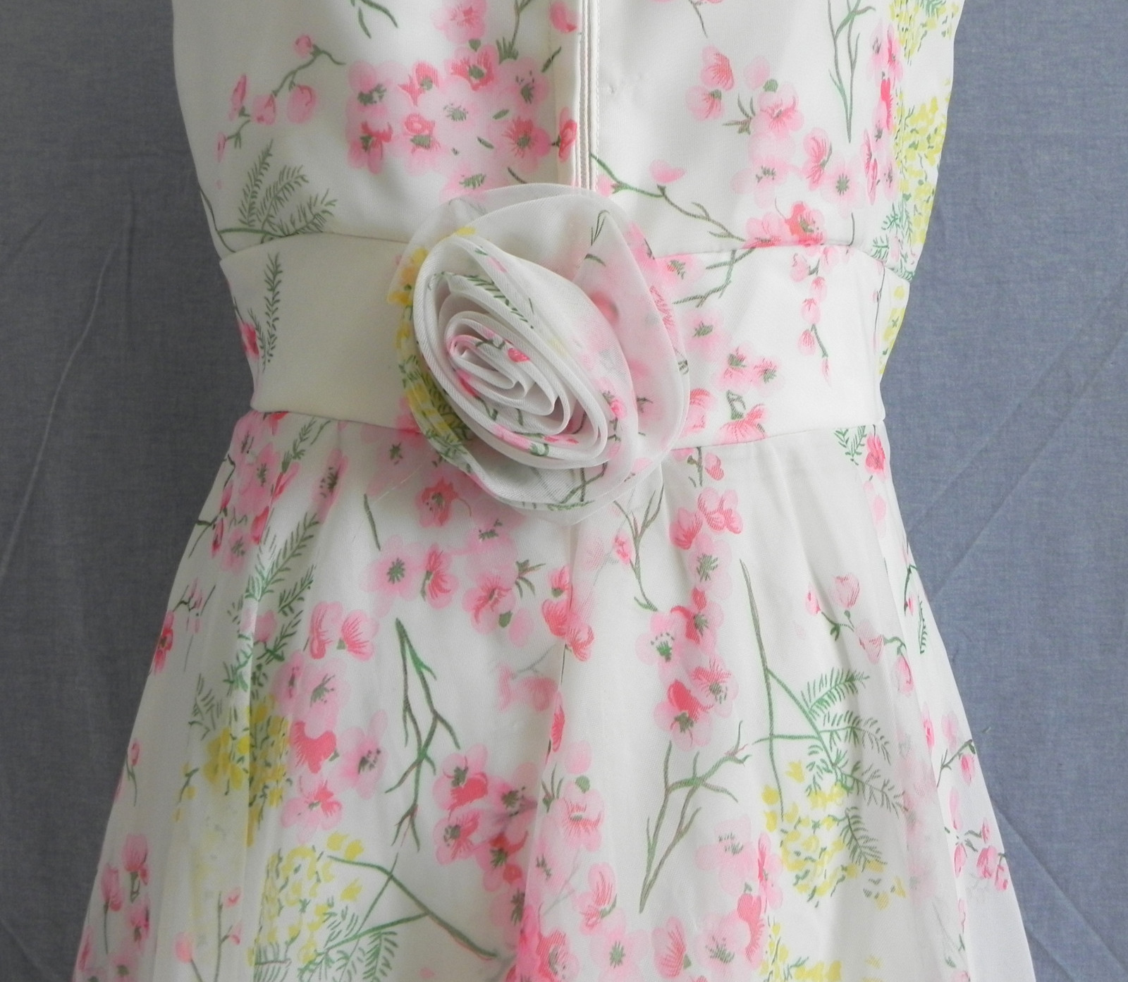 Vtg Cole of Columbus Maxi Dress Floral Spaghetti Strap Empire Waist Size M