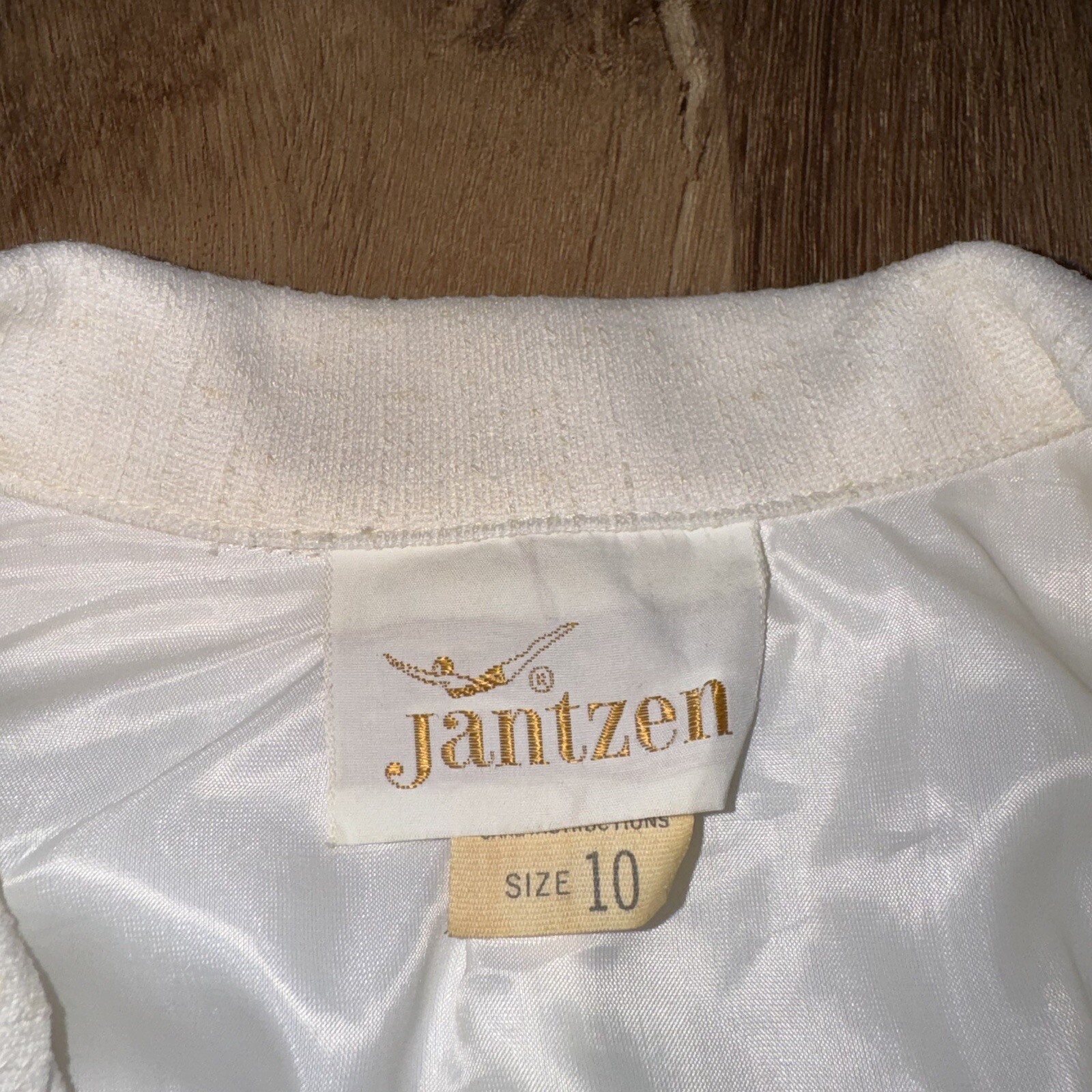 Vintage Jantzen Leisure Jacket Blazer Womens 10 Hippie Disco 60s 70s White MCM