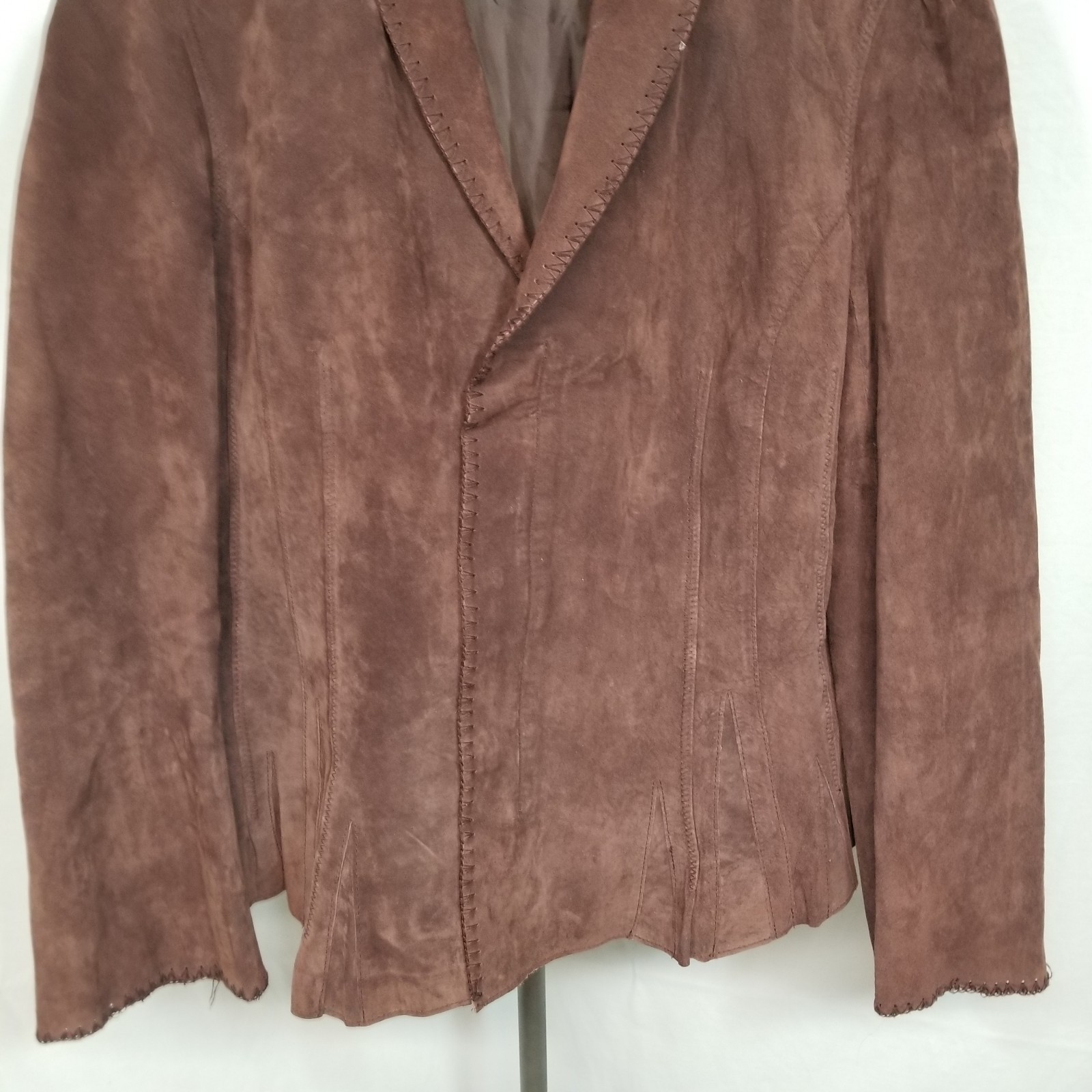 VTG Newport News Chestnut Brown Genuine Suede Womens Sz 16 Stylish Blazer
