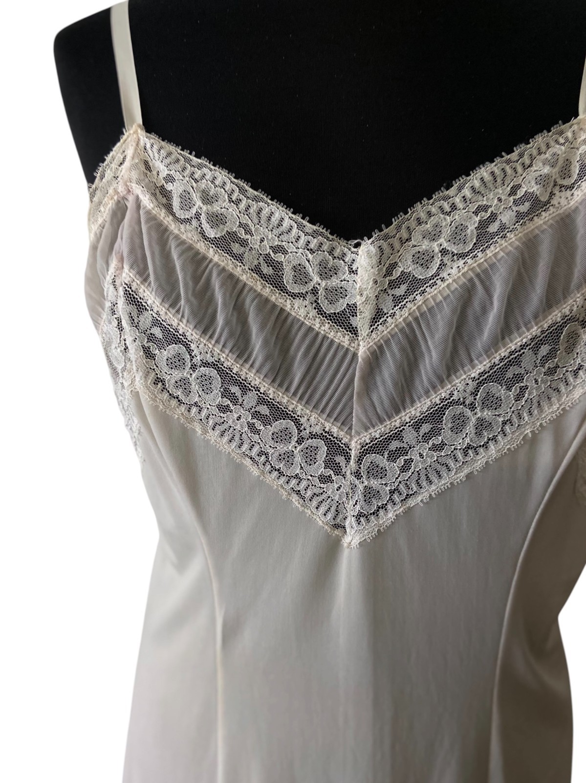 Timeless White Full fancy Slip with Delicate lace and ribbon Trim | Size M