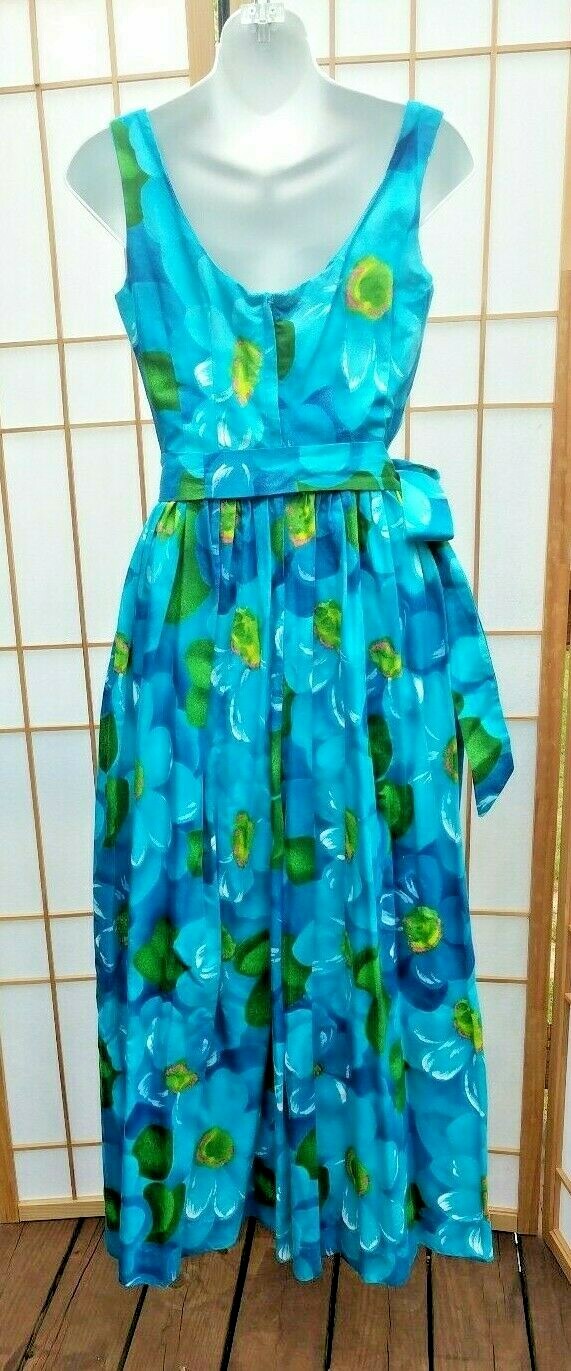 VTG Kalama Fashion Hawaiian Hawaii Dress Jumper Romper Culottes Jumpsuit Floral