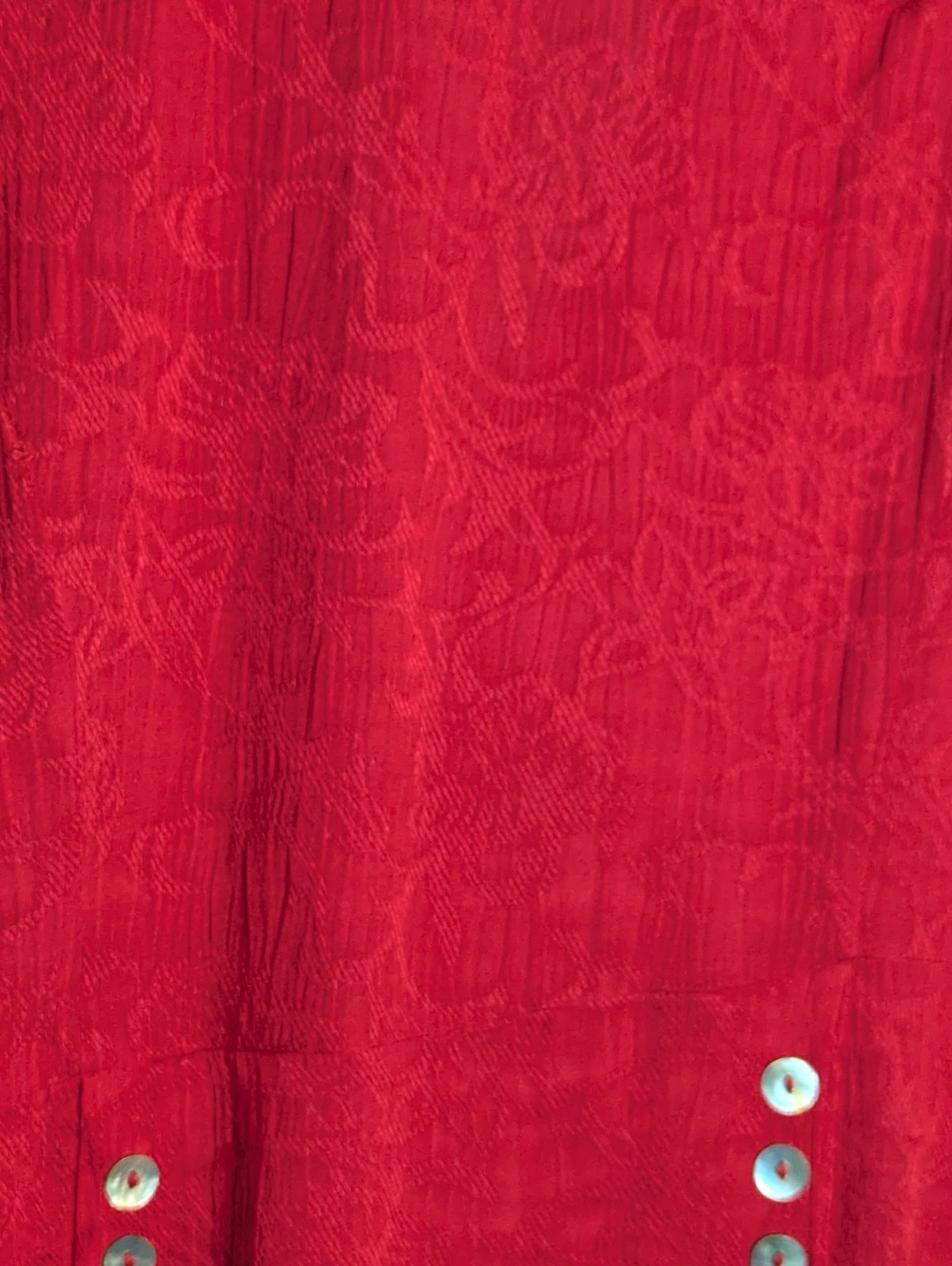 VTG Studio 1940 Red Lace Collar Mother Of Pearl Button Top Sz 18/20 Retro 80s