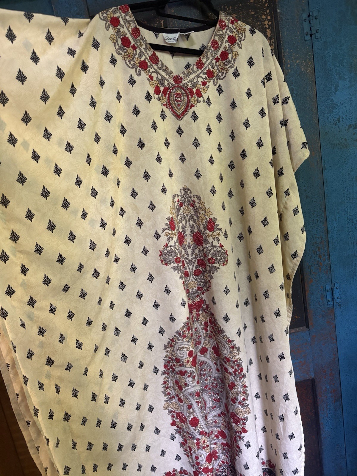 Santé Classic Paisley MuMu Kaftan Multicolor V-Neck Mrs Roper Bohemian One Size