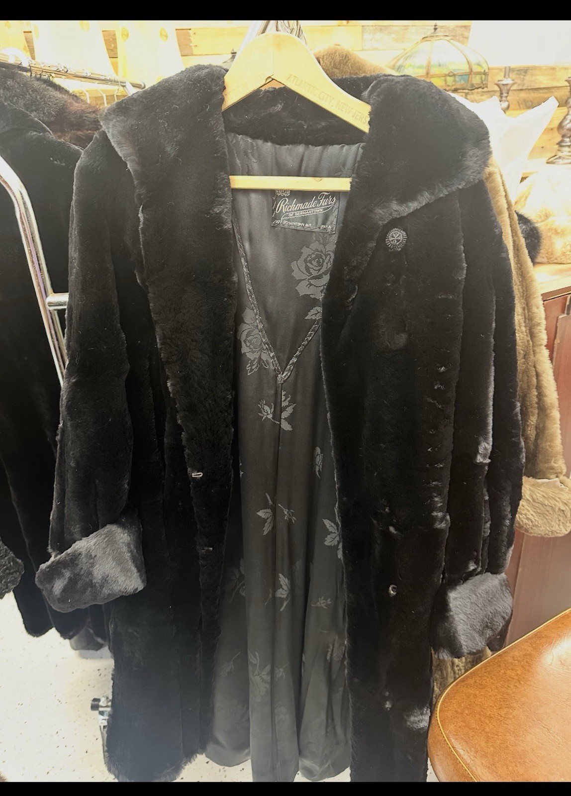 Vintage Rich Made Furs Black Coat Circa 1950S Superb Condition