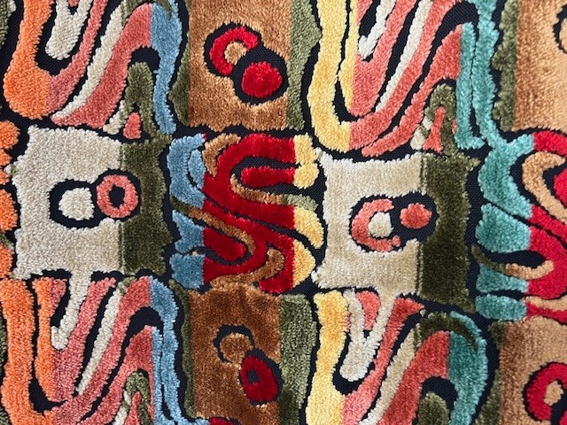 Vintage 60s A. Kallins Tapestry Vest Carpet Chenille Velvet Boho Hippie Large