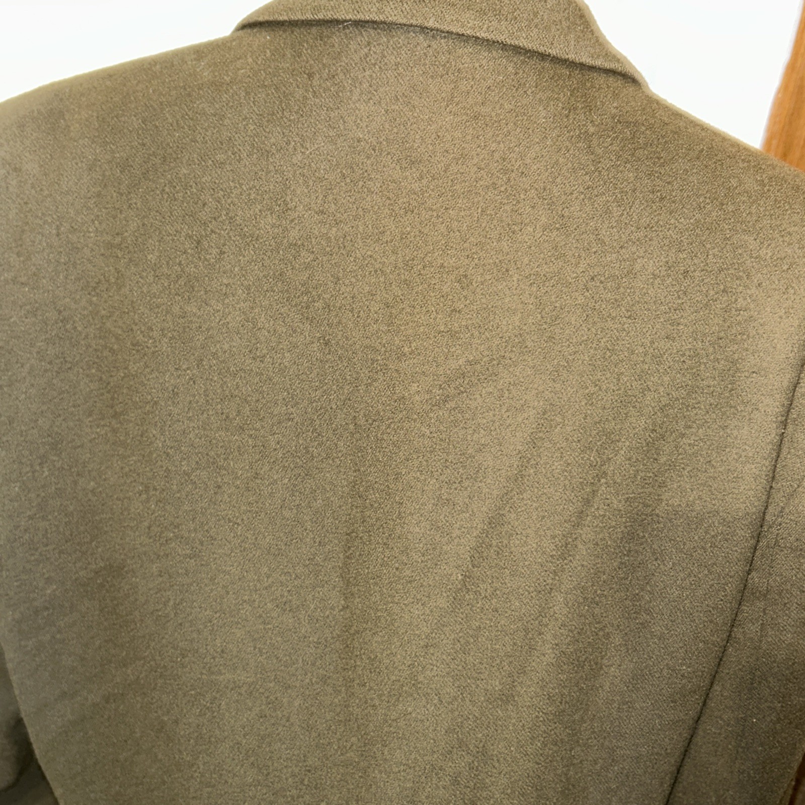 Lands End Women’s Olive 100% Wool Blazer/Jacket Sz 12 Petite Pockets Buttons