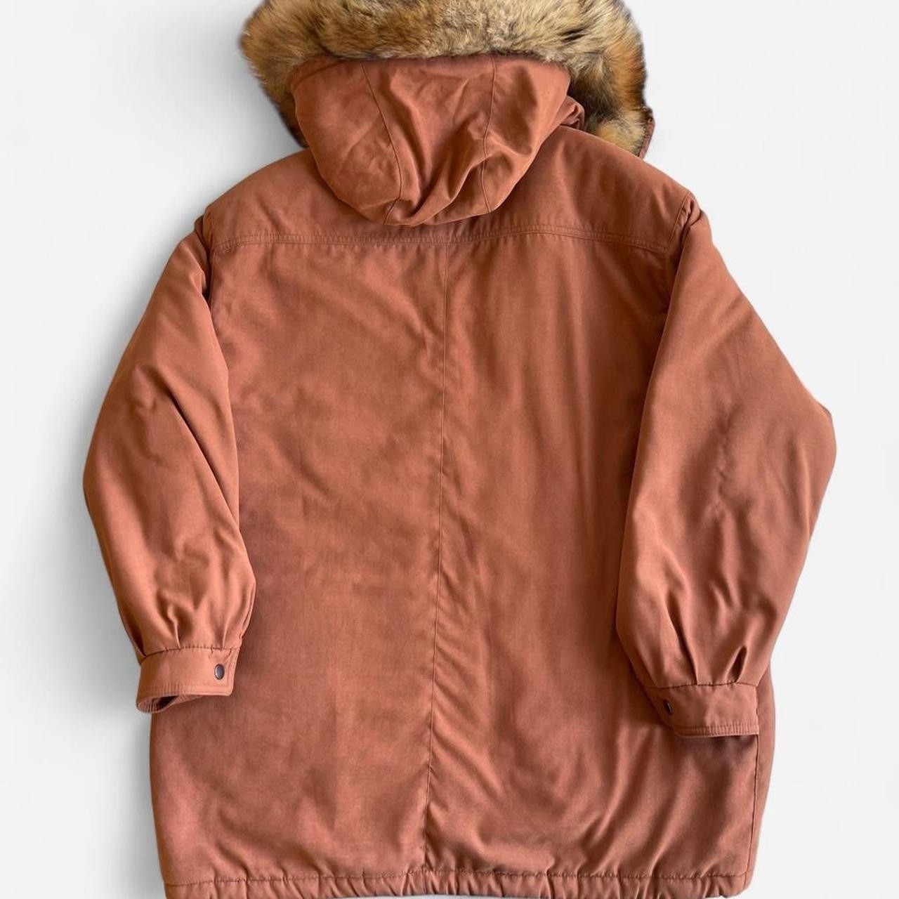 Vintage Forecaster of Boston Rust Brown Orange Real Fox Fur Hooded Parka Jacket
