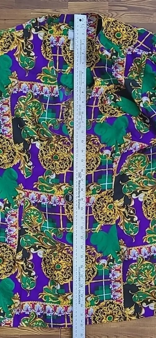 Vtg CB New York Women Size 18 Multicolor Blazer W/Pocket Square Made In USA