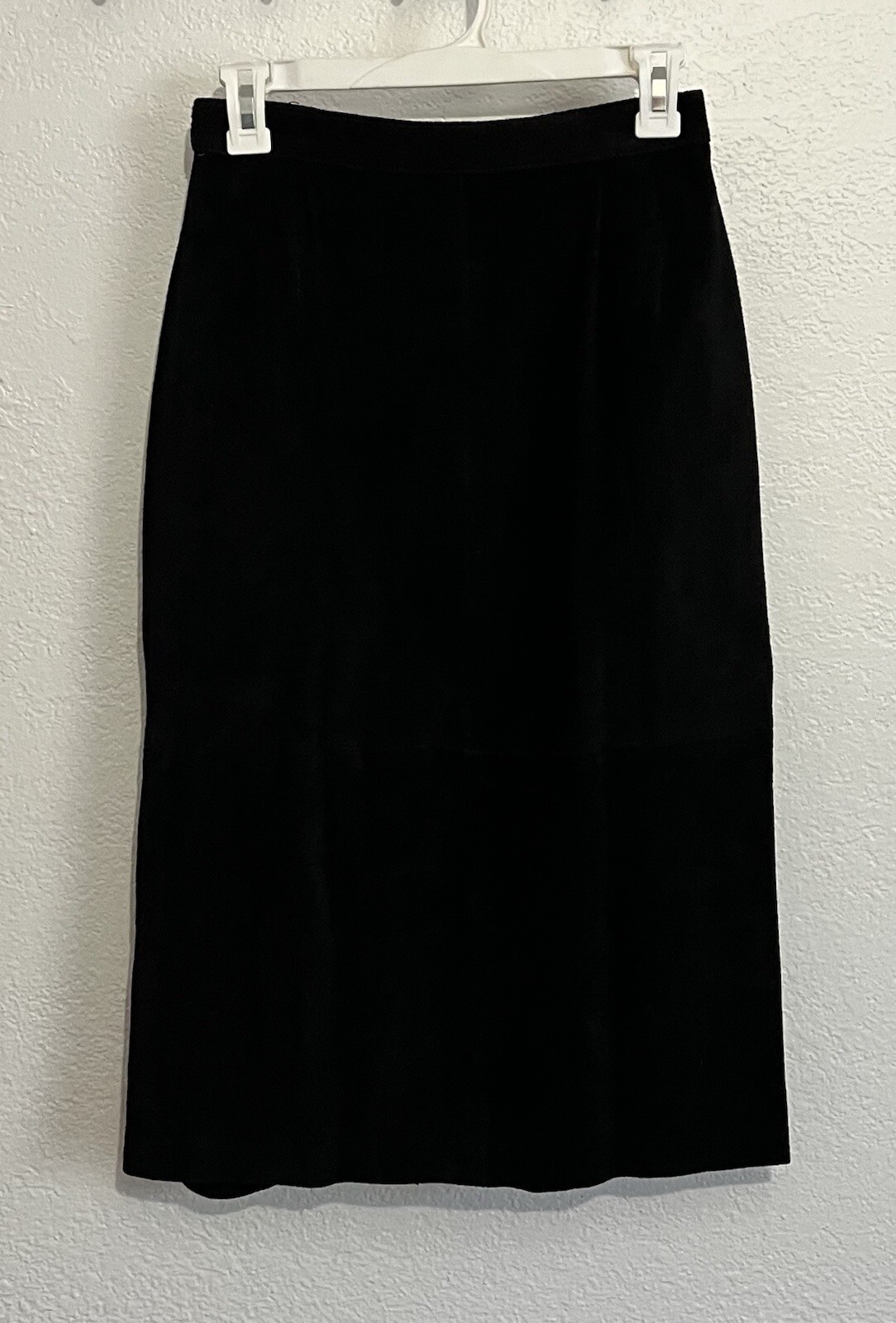 Vtg Argentina sz 7/8 Black Suede Leather Western Classic Cowgirl Pencil Skirt