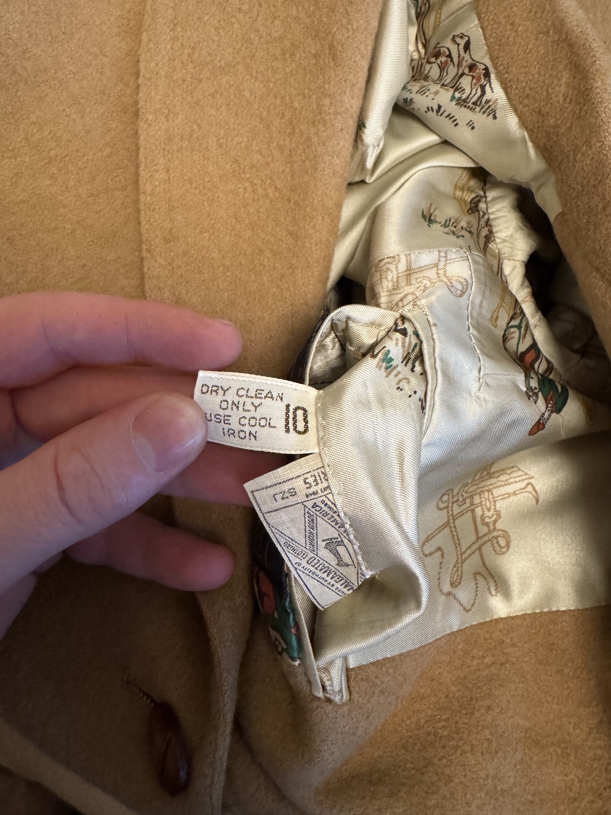 Stanley Blacker Equestrian Blazer Camel Hair Printed Lining Vtg 60s Old Money 10