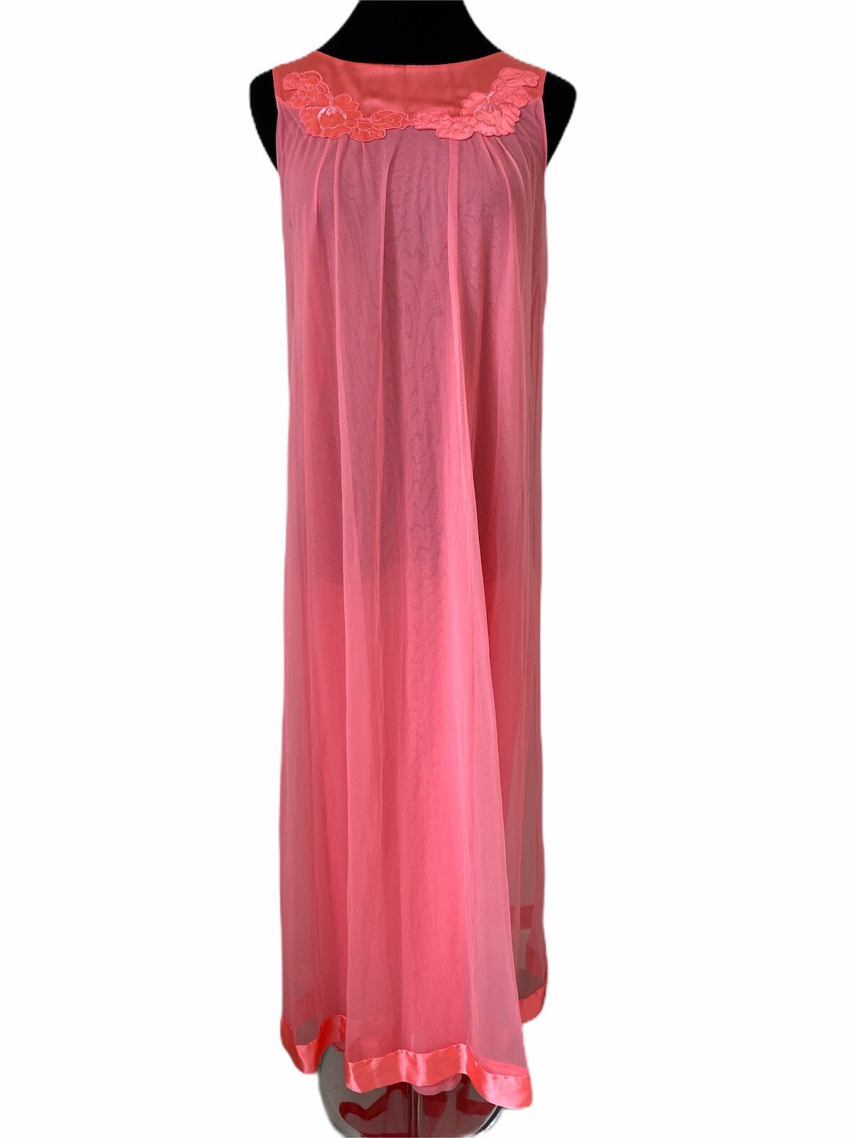 Vintage Nightgown Lingerie Chiffon Satin Nylon Gossard Artemis Petite S M