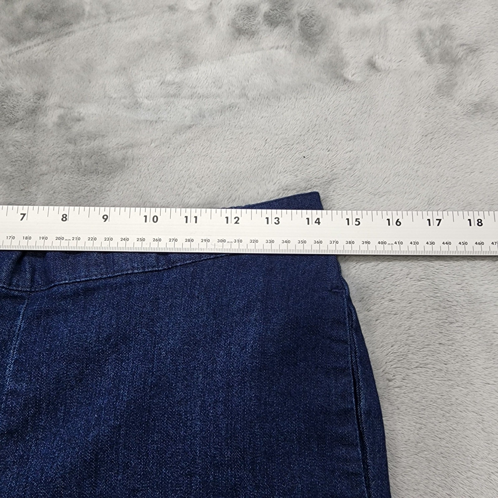Vintage Alfred Dunner Jeans Womens 8P PETITE Blue Pull On Crop Stretch Comfort