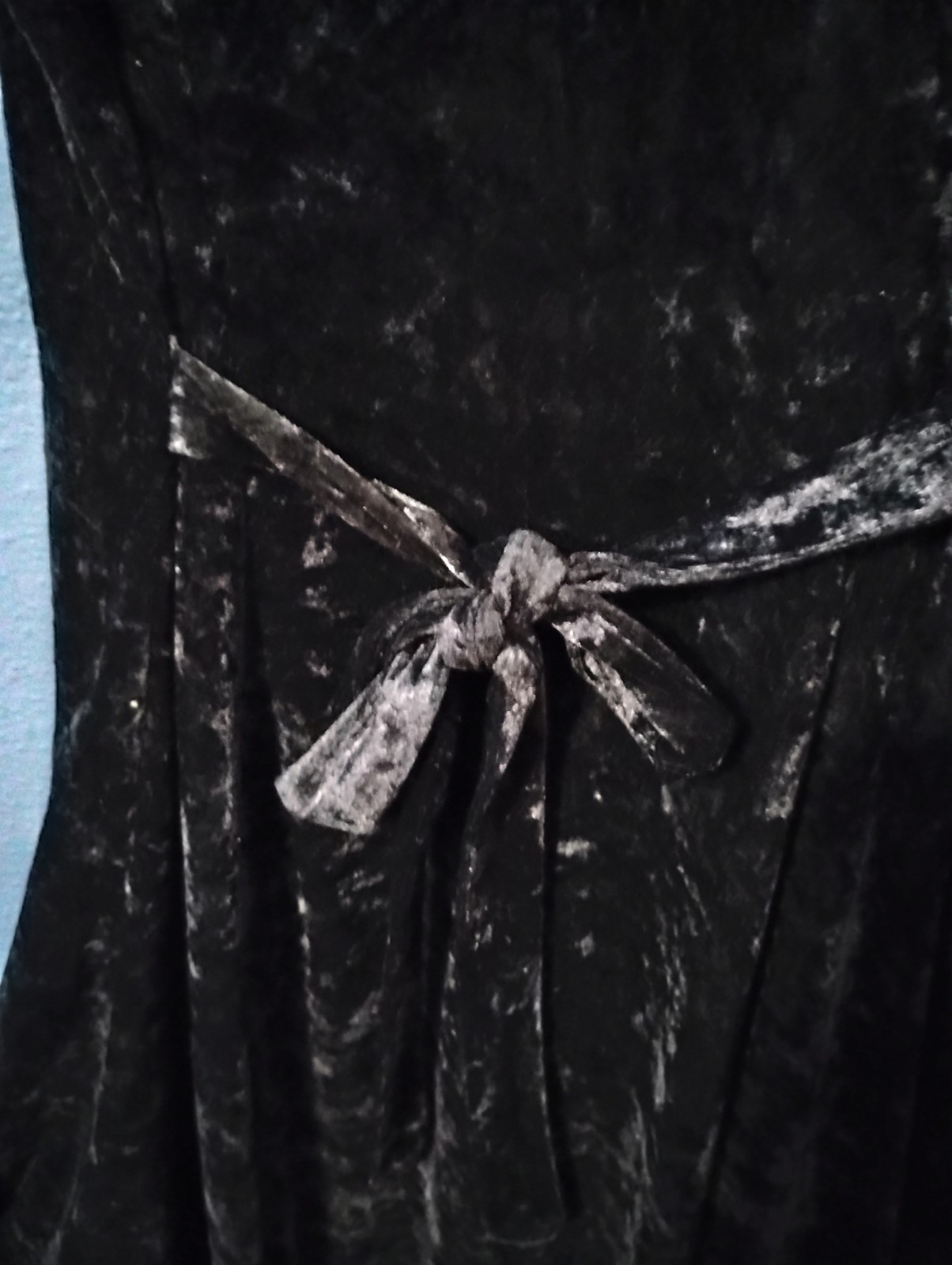 Vintage Black Crushed Velvet Dess By Miss California Apparel Size Medium