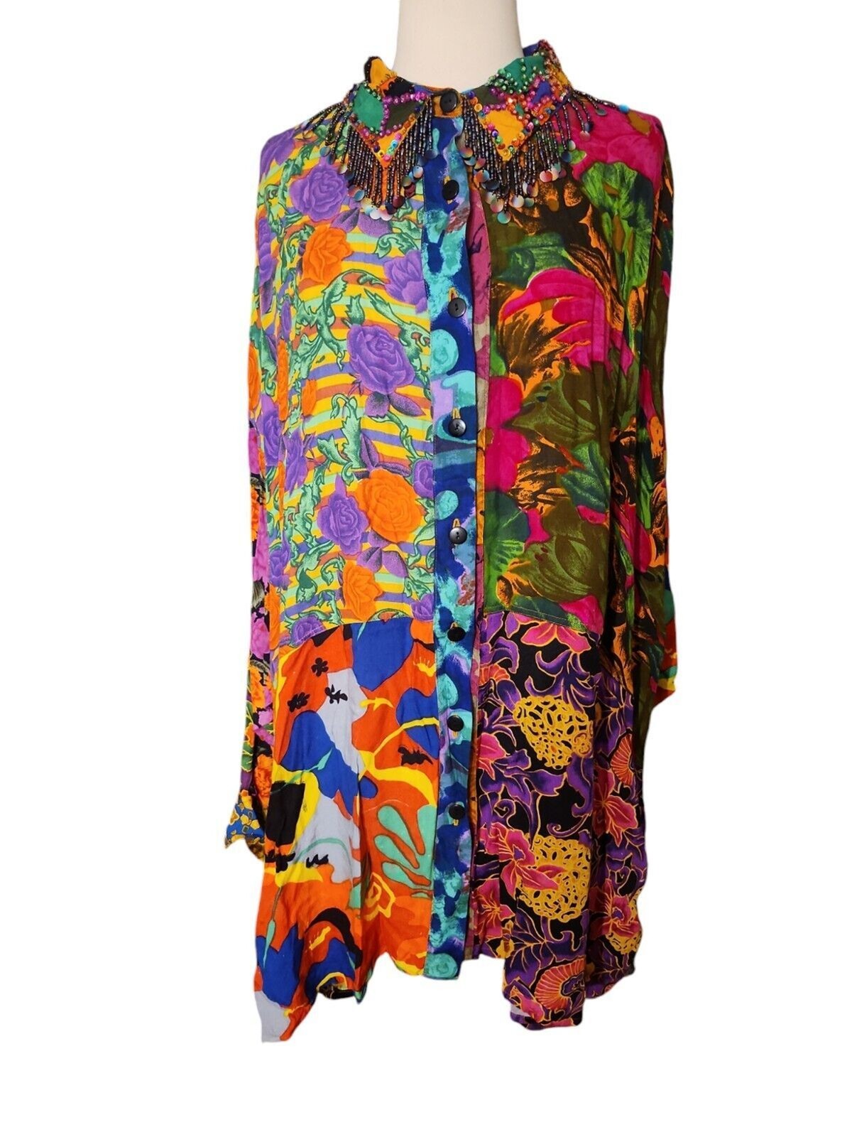 Devil Tris Collection By Patricia Hermann Tunic Size 2X Multicolor Maximalist