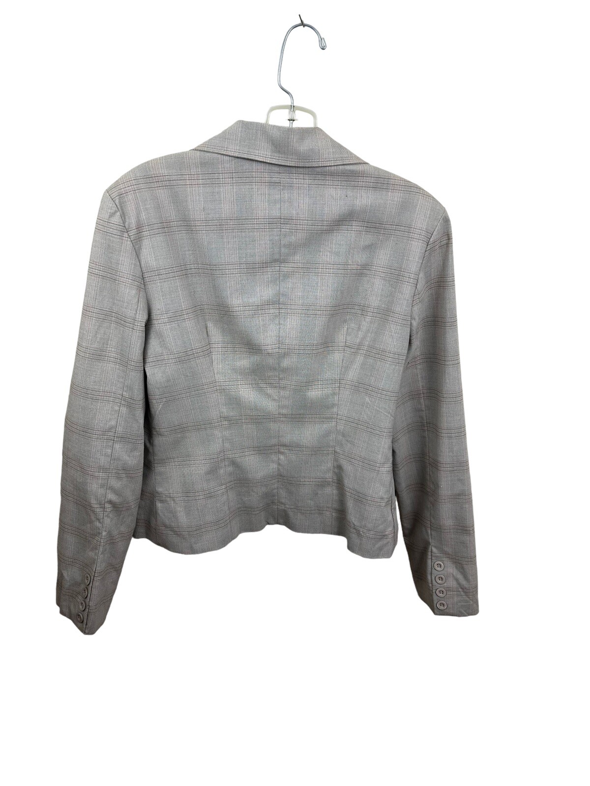 Y2K Vtg Rampage Womens Blazer M Tan Glen Plaid Single Breasted One Button Lined