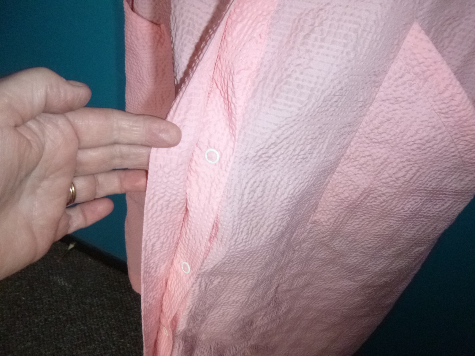 Vtg 40s 50s Robbin Dale Pink Textured Waitress Uniform Dress VOLUP Sz XL/XXL